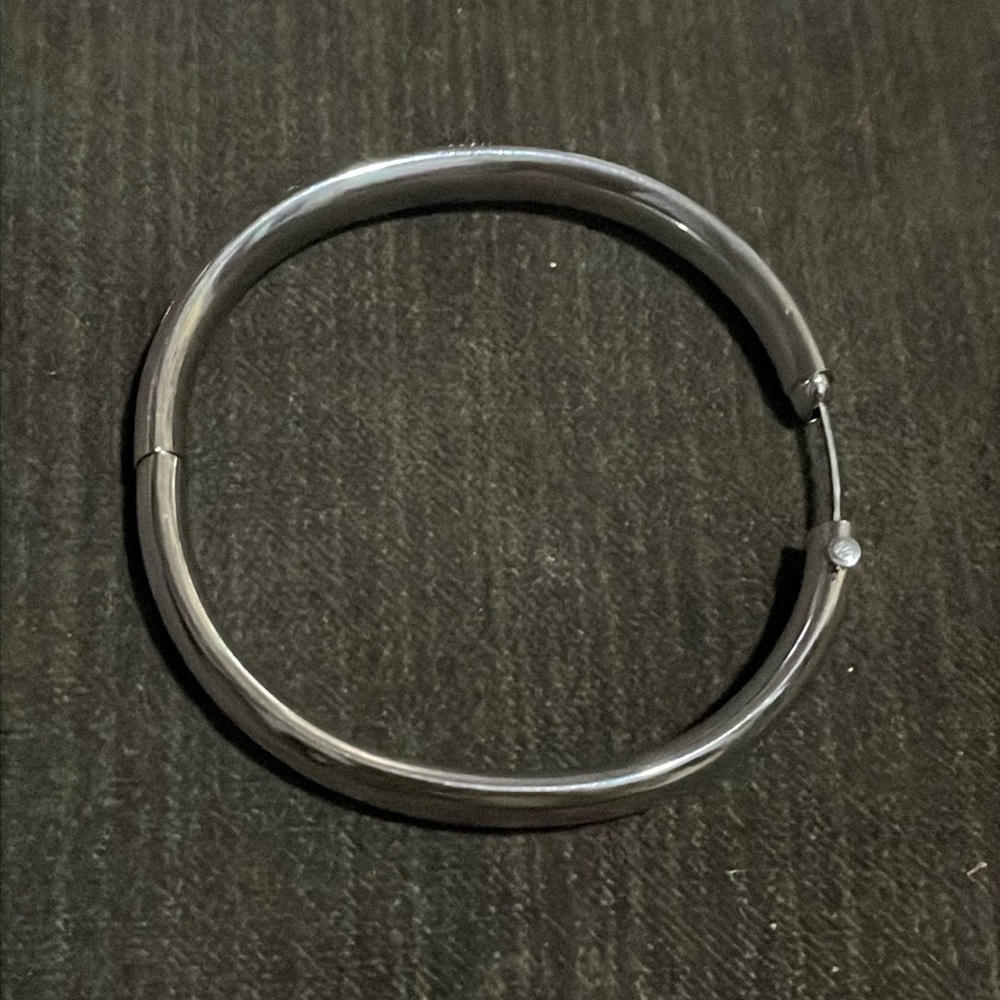 Sterling ETCHED BANGLE BRACELET real solid Silver Fine Jewelry Hollow